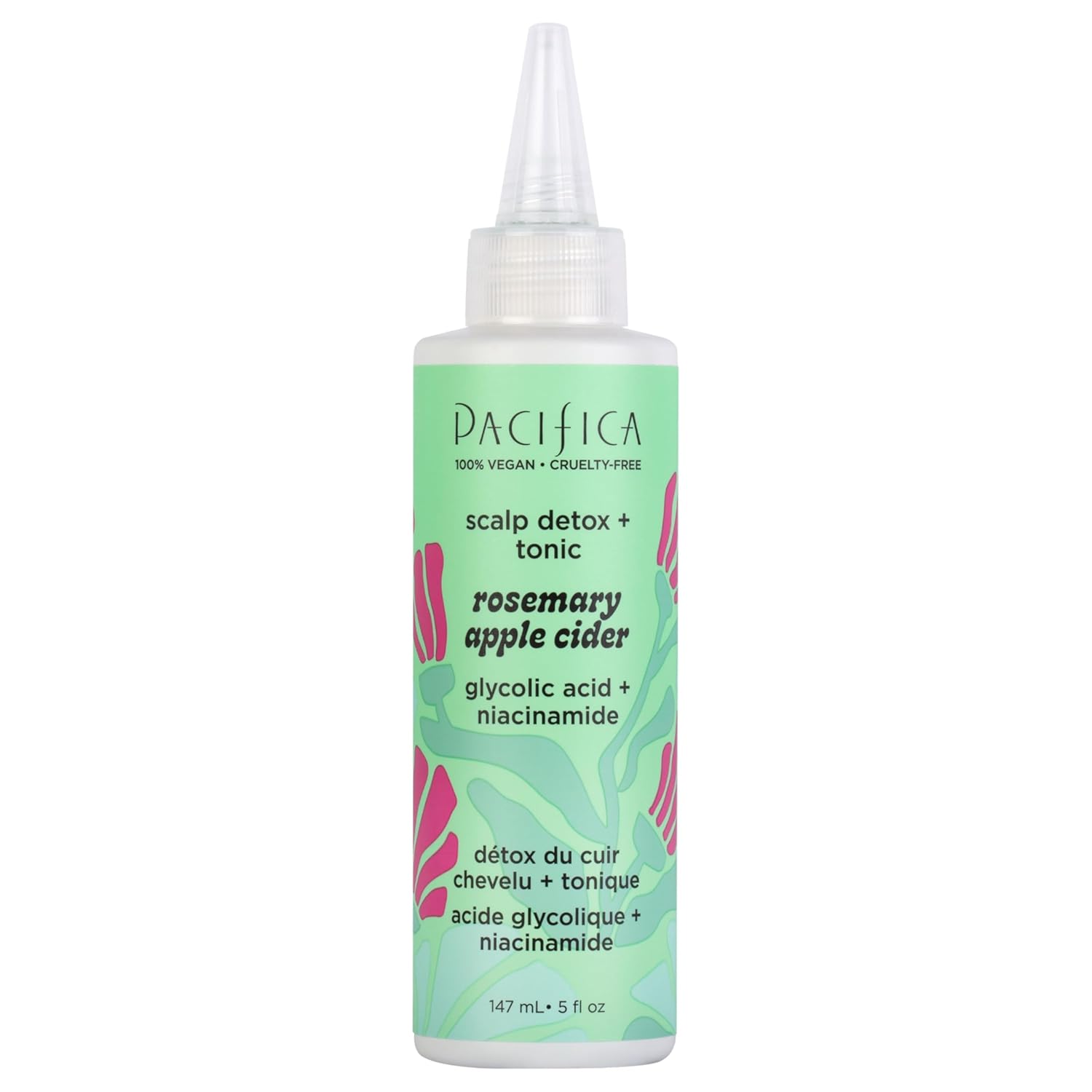 Pacifica Scalp Detox Tonic – Rosemary Apple Cider Scalp Exfoliator - Scalp Scrub w/ Salicylic Acid for Clarifying Build Up & Purifying - Itchy, Dry Scalp Treatment , Vegan & Cruelty-Free, 5 oz
