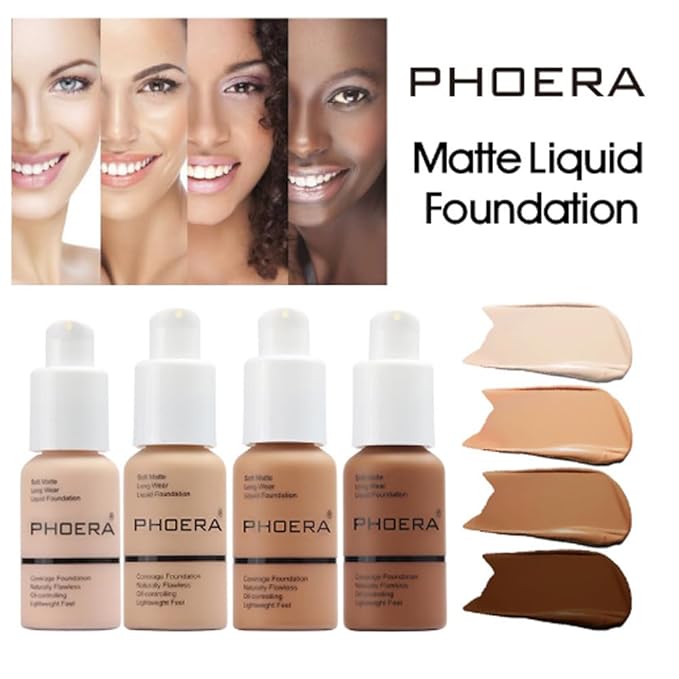 2Pcs Liquid Foundation Full Coverage 24HR Matte Oil Top (1pcs-109) 30ml