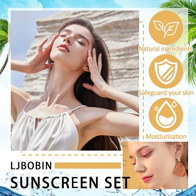 2PCS Face Sunscreen SPF 60+ PA+++,Non-Greasy Moisturizing Sunscreen for Face,Multi-purpose Oil Control Sunblock,Travel Size Water Resistant Sun Cream for All Skin Types