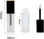 3 Pcs 5ml Frosted Glass Lip Gloss Tubes Refillable Square Lip Glaze Containers with Wands and Stoppers Mini Lip Balm Bottles Vials for DIY Makeup Travel