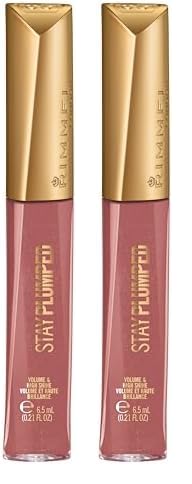Rimmel Stay Plumped Lip Gloss, 210 1999, Pack of 2