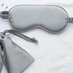 Women Imitated Silk Sleeping Mask Travel Eye Patch (Grey)