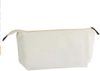 Juvale 6 Pack Canvas Makeup Bags with Zipper - 11.75 x 5.5 In White Cotton Canvas Makeup Bag Set for Toiletries and DIY Crafts