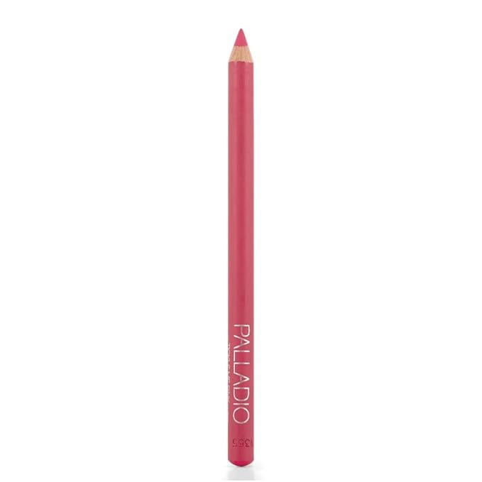 Palladio Lip Liner Pencil, Wooden, Firm yet Smooth, Contour and Line with Ease, Perfectly Outlined Lips, Comfortable, Hydrating, Moisturizing, Rich Pigmented Color, Long Lasting, Tickle Me Pink