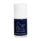 Olive & June Long Lasting Nail Polish | Plump Gel-Like Finish No Lamp Needed | Lasts up to 10 days | Salon-Quality at Home 15-Free Vegan Cruelty-Free Chip-Resistant Shine | HJ Shimmering Midnight Blue