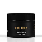 Golden Grooming Co. Beard Balm for Men - Strengthens & Softens Beards and Mustaches - Adds Shine & Tames Flyaway Hair, Beard Styling Balm with Argan Oil - Peppermint Scent - 2 Ounce