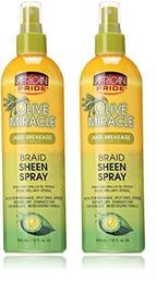 African Pride Olive Miracle Braid Sheen Spray 12 Oz (438125) (Pack of 2)