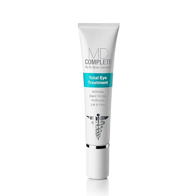 MD Complete Total Eye Treatment | Anti-Aging Hydrating Skin Renewal Eye Treatment | with Peptides, Vitamins C & E and Hyaluronic Acid for Wrinkles, Fine Lines and Crows Feet 0.5 fl oz