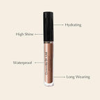 Vegan Moisturizing, Long Lasting Lip Gloss - Satin & Glitter - Allergen Free for Sensitive Skin - Neutral Brown by Dr. Liia