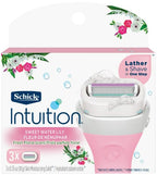 Schick Intuition - Lather & Shave In One Stop - Sweet WaterLily Fresh Floral Scent - Women's Razor Blade Refills - 3 Count Pack of 4 = 12 Cartridges