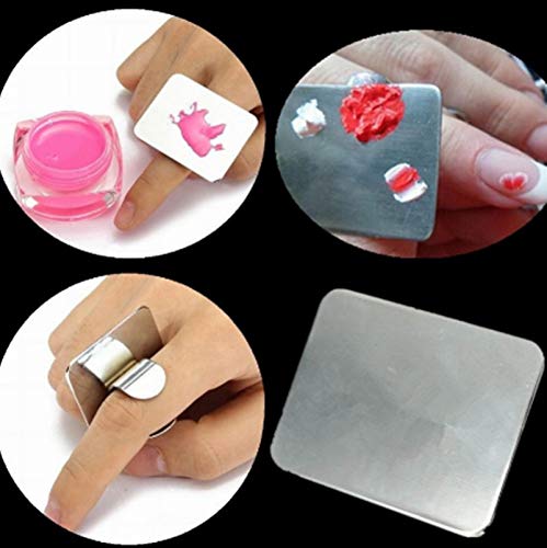 Frcolor 2PCS Nail Art Palette Stainless Steel Makeup