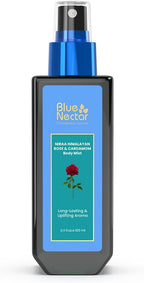 Blue Nectar Uplifting Body Mist with Himalyan Rose and Cardamom for long lasting freshness and aromatic body odor (3.4 Fl oz)