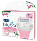 Schick Intuition - Lather & Shave In One Stop - Sweet WaterLily Fresh Floral Scent - Women's Razor Blade Refills - 3 Count Pack of 4 = 12 Cartridges