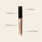 Vegan Moisturizing, Long Lasting Lip Gloss - Satin & Glitter - Allergen Free for Sensitive Skin - Shimmer Brown by Dr. Liia