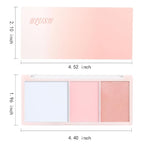 3 IN 1 Brown Nude Face Highlight Bronzer Powder Palette for Face Cheeks Contour Brightening, Buildable Matte Coverage Natural Makeup,Ultra Sculpt Nose Shadow Eyeshadow Primer-Nude