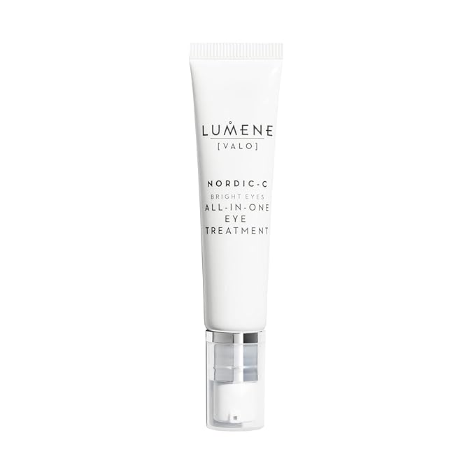 Lumene Bright Eyes All-In-One Eye Treatment - Eye Cream for Dark Circles and Puffiness - Hydrating Eye Cream with Vitamin C + Hyaluronic Acid - Fragrance-Free + Vegan (15mL)