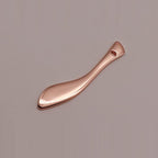 4 Pieces Zinc Alloy Makeup Spatula Eye Cream Spoon Beauty Scoop Mini Spoon Makeup Beauty Spoons Mini Cosmetic Skincare Spatula for Cream Lotions, Curved Handle Type, Rose-Gold