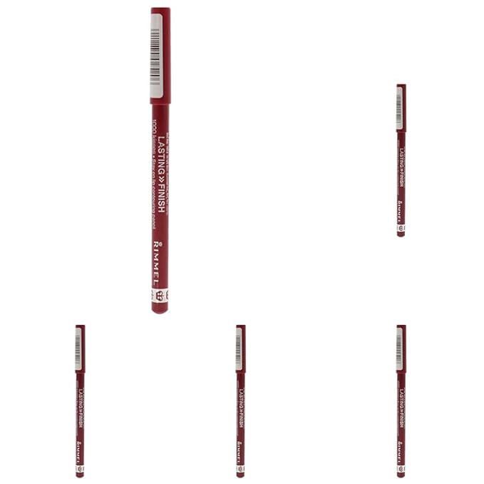 Rimmel London Lasting Finish 1000 Kisses Lip Liner - 004 India Pink Lip Liner Women 0.04 oz (Pack of 5)