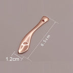 4 Pieces Zinc Alloy Makeup Spatula Eye Cream Spoon Beauty Scoop Mini Spoon Makeup Beauty Spoons Mini Cosmetic Skincare Spatula for Cream Lotions, Curved Handle Type, Rose-Gold
