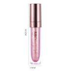 GECOMO Colorful Explosive Pearlescent Lip Gloss 3D Multifunctional Fine Glitter Chameleon Lip Gloss Polarized Diamond Makeup, Magic Big Brush Color Changing Lip Oil(102# GOLD GLITTER)