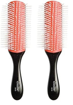 Diane 9-Row Professional Styling Brush, Nylon Pins for Thick or Curly Hair, Use with Wet Hair and Distributing Conditioner, Blowdrying, Black & Red, 1 Count (Pack of 2)