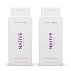 Native Body Wash Contains Naturally Derived Ingredients | For Women & Men, Sulfate, Paraben, & Dye Free Leaving Skin Soft and Hydrated | Lavender & Rose 18 oz - 2 Pk