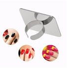 Alipis 2Pcs Nail Art Palette Ring, Stainless Steel