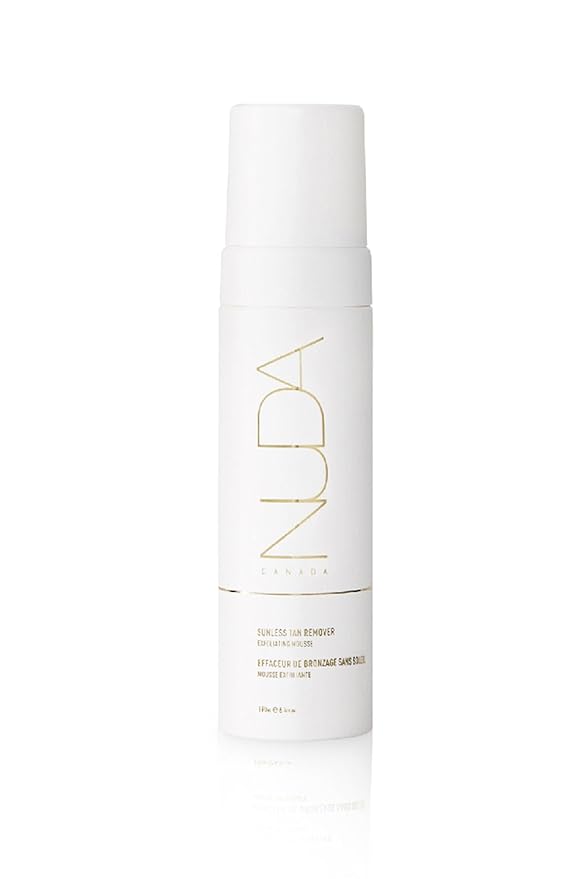 Nuda Sunless Tan Remover | Gentle & Non-Abrasive Mousse | Vegan Self Tanner Remover with Vitamins A, C, & E and Aloe Vera, White Tea, & Lemon | Fake Tan Remover for Women, (190mL)