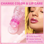 Magic Color Changing Moisturizing Lip Glow Oil Plumping Glimmer Glow Lipstick,Long Lasting Moisturizing Non-sticky Fresh Texture Lip Oil, Hydrating Lip Gloss Lip Balm Transparent Lip Care(2PCS)