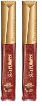 Rimmel Stay Plumped Lip Gloss, 760 Bronze Suga, Pack of 2