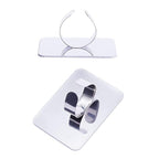 Alipis 2Pcs Nail Art Palette Ring, Stainless Steel Makeup Mixing Palette Finger Ring Professional Nail Polish Drawing DIY Art Color Mixing Tools Makeup Supplies