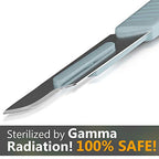 Disposable #15 Scalpel Blades, Sterile Pack of 20 Dermaplaning Blades with Plastic Scalpel Handle, Surgical Knife Scalpel for School Science, High Carbon Steel Dermablade Surgical Blades