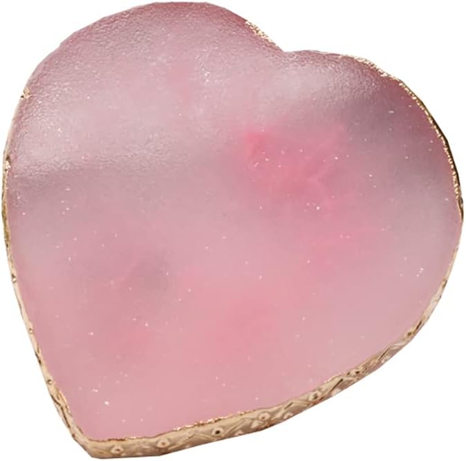 Heart Shape Resin Palette Nail Art Painting Palette Nail Design Palette Gold Edge Nail Holder Makeup Display Board Manicure Tool Pink