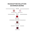 Revolution Shimmer Bomb Lip Gloss, Lip Tint Infused With Vitamin E, Shimmery Finish, Comes In 6 Colors, Sparkle