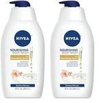 Nivea Nourishing Botanical Blossom Moisturizing Body Wash for Dry Skin, 30 Fl Oz Pump Bottle (Pack of 2)