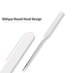 Foundation Spatula, 3-Pack Acrylic Nail Art Palette Oblique Round Head Stainless Steel Makeup Spatula for Woman Professional Facial Makeup Tools Makeup Mixing Palette