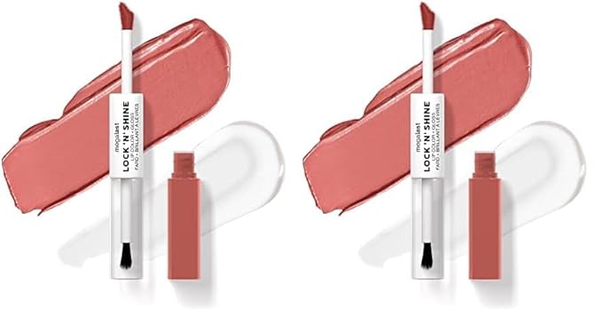 wet n wild Megalast Lock 'N' Shine Lip Color + Gloss Nude Illusion (Pack of 2)