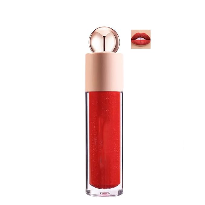 Shimmer Lip Gloss,Shine Liquid Lipstick Glossy Shimmer Finish, Glitter Sparkly Smooth Primer Lip Tint,Moisturizing Matte Lip Glaze Fine Glitter Waterproof Non-Stick Cup for Girls Women(#08)
