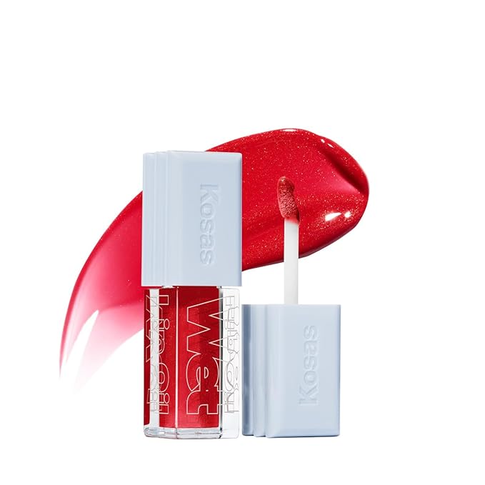Kosas Wet Lip Oil Gloss - Hydrating Lip Plumping Treatment with Hyaluronic Acid & Peptides, (Jaws)