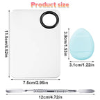 Makeup Mixing Palettes, Makeup Palette with 6PCS Mini Powder Puff, Foundation Palette with Makeup Spatula, Stainless Steel Nail Art Palette Set, For Makeup Pigment Blending