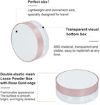 AKOAK Capacity 15ml(0.5 oz) No Leaks Empty Reusable Plastic Loose Powder Compact Container DIY Makeup Powder Case with Sponge Powder Puff, Elasticated Net Sifter and Threaded Screw Lid (White)
