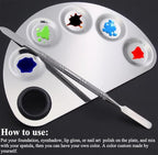 AKOAK Stainless Steel Beauty Palette, with Spatula Tool,