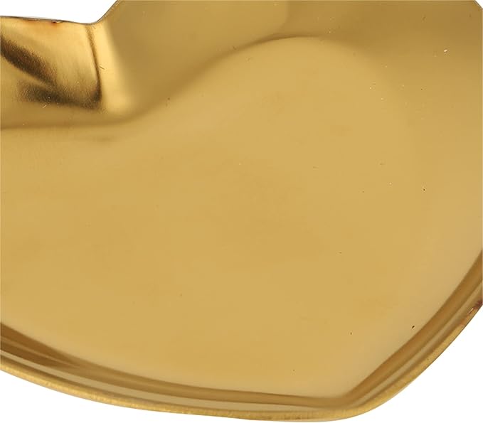 Nail Palette, Makeup Palette Nail Palette Heart Shaped Art Palette Stainless Steel Makeup Mixing Palette Makeup DIY Paint Color Mixing Tray Nail Art Palette Resin(Gold)