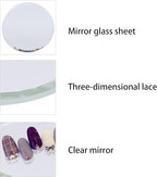 Nail Art Palette, DIY Nail Art Palette Nail Color Mixing Palette Nail Art Manicure Display Drawing Tool Nail Art Plate False Nail Mirror Glass Display Board for Manicure Makeup Paint Art(white)