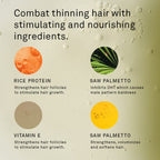 Hawthorne Men's Thickening Shampoo for Thinning Hair. Fight Hair Loss with Rice Protein & Vitamin E. Strengthens Hair Follicles to Reduce Breakage. Mint and Eucalyptus Scent. 8 fl. oz. 2-Pack.