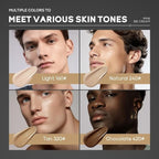 AKARY Hydrating Men BB Cream SPF 15 PA++, Full-Coverage Foundation&Concealer, Mens Face Moisturizer Cream Evens Skin Tone, Oil Control and Cover Flaws, Natural Finish for All Skin Types, Chocolate 420