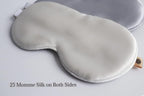 Premium Handcrafted 25 Momme Mulberry Silk Eye Mask for Sleeping (Natural White)