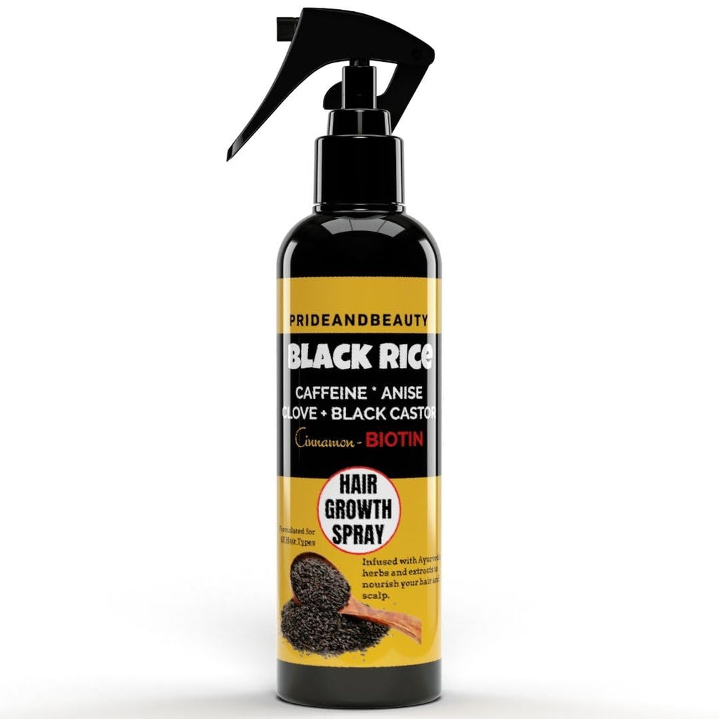 Black Rice Water Hair Growth Spray with Biotin - Rice water HAir spray for Thinning Hair and Hair Loss, All Hair Types, Men and Women