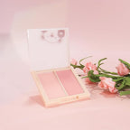 Dual Powder Matte Blush Palette – Soft Pink & Rosy – Matte Finish, Buildable Long Lasting Face Blush Makeup,Lightweight, Vegan, Cruelty-Free, Natural Pink Blush for All Skin Tones 02#