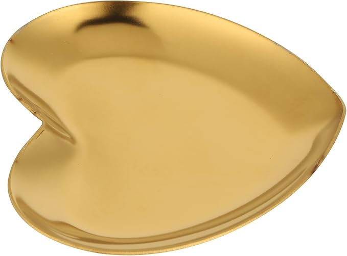 Nail Palette, Makeup Palette Nail Palette Heart Shaped Art Palette Stainless Steel Makeup Mixing Palette Makeup DIY Paint Color Mixing Tray Nail Art Palette Resin(Gold)